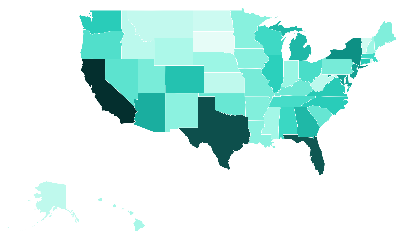 US Heat Map - AI-Related Scams Targeting Seniors (2025)