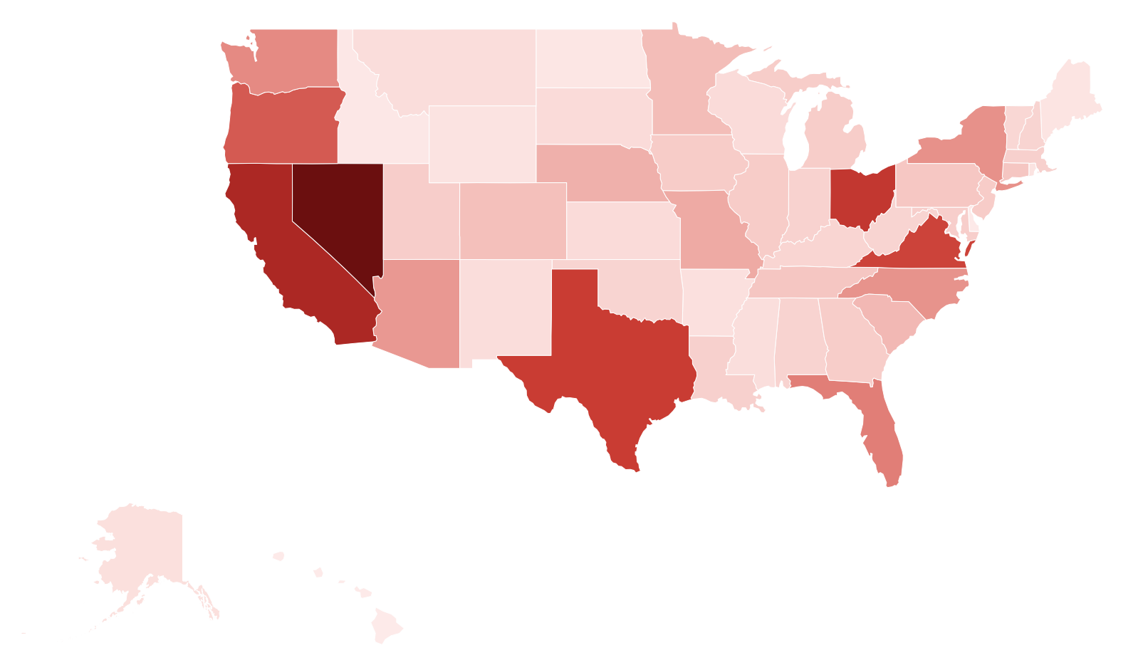 US Heat Map - Extortion Scams Targeting Seniors (2025)