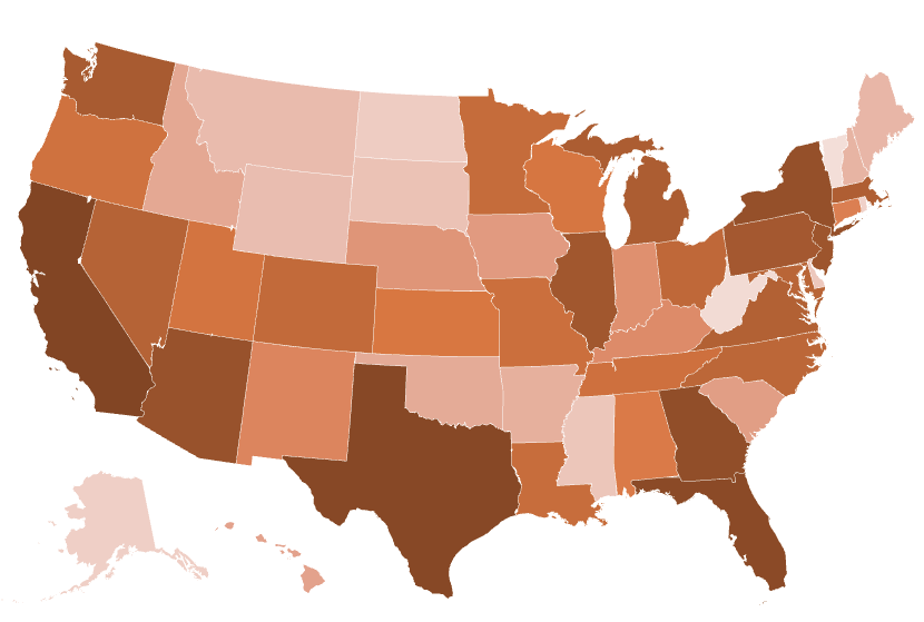 US Heat Map - Investment Scams Targeting Seniors (2024)