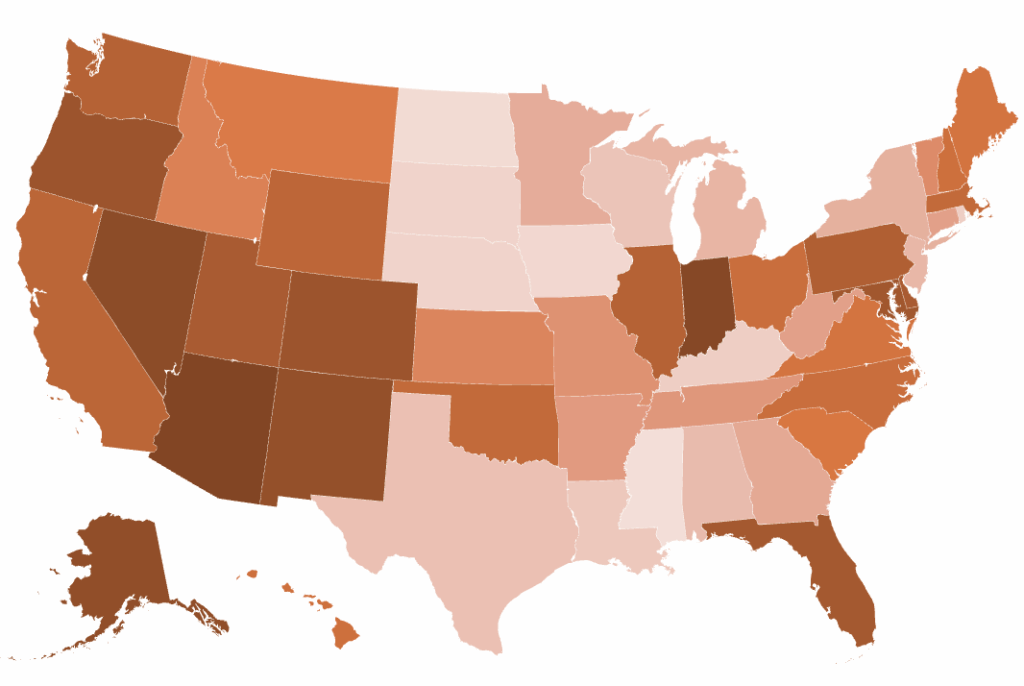 USA Elder Fraud Victims rate per 100,000 Population 2024