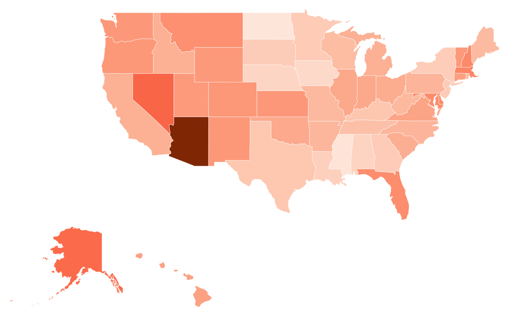 USA Elder Fraud Victims rate per 100,000 Population 2025